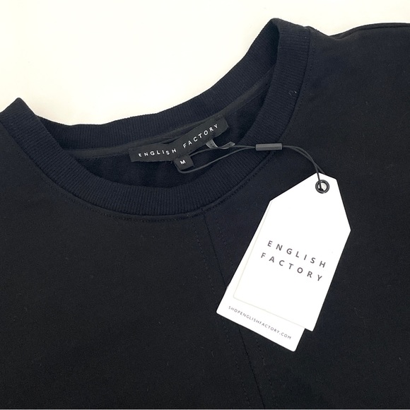 NWT English Factory Black Knit Woven Mixed Dress - Picture 9 of 10